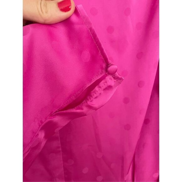 WAYF Phoenix Magenta Pink Jacquard Satin Polka Dot Mini Dress Size M - Picture 6 of 8